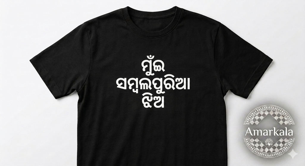 Sambalpuri pod text tshirt for zen-g girls.