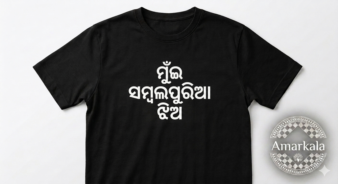 Sambalpuri pod text tshirt for zen-g girls.